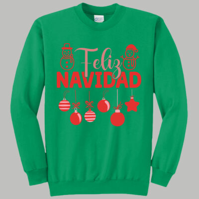 Adult Crewneck - Winter Holidays - Feliz Festive - Red Thumbnail
