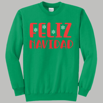 Adult Crewneck - Winter Holidays - Feliz Navidad - Red Thumbnail