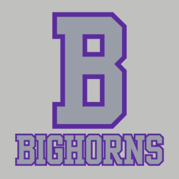 B with Bighorns Grey with Purple Outline Thumbnail